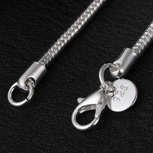Men's 925 Sterling Silver 3MM Snake Chain Lobster Clasp Necklace 16 18 20 22 24" - Picture 13 of 14